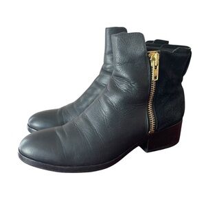 3.1 Phillip Lim Black Ankle Boots with Gold Accent
